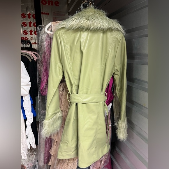 NWT Show Me Your Mumu Penny Lane Faux Leather Wrap Jacket Sage Green - Small - Picture 10 of 10